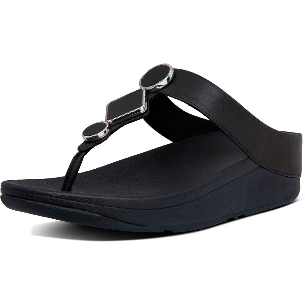 Chaussures Fitflop Tongs Leia Leather Black