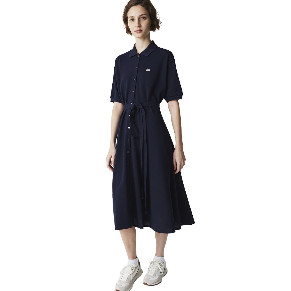 Lacoste Piqué Belted Short Sleeve Short Dress 