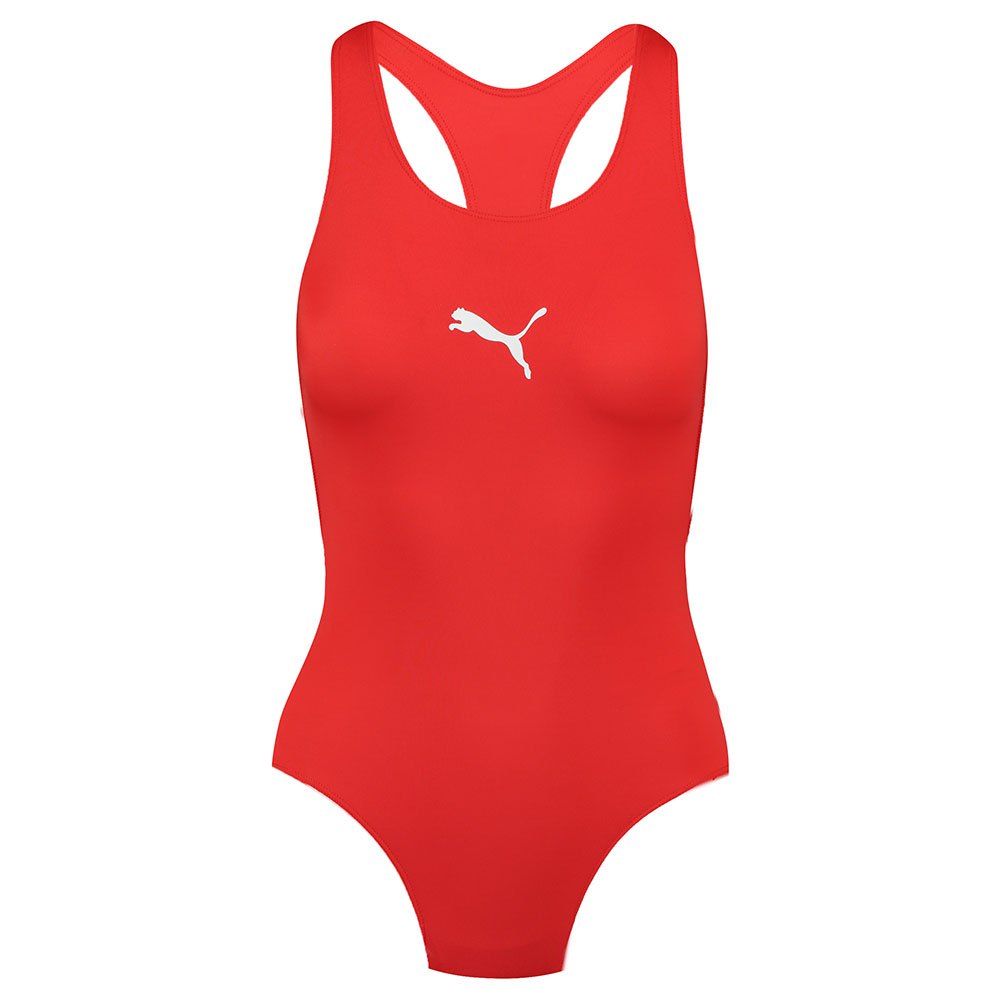 Women Puma Racerback Swimsuit Red