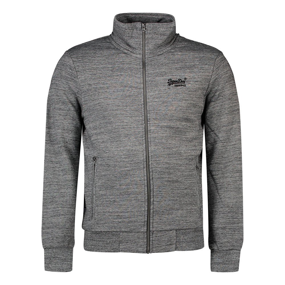 Men Superdry Orange Label Classic Full Zip Sweatshirt Grey
