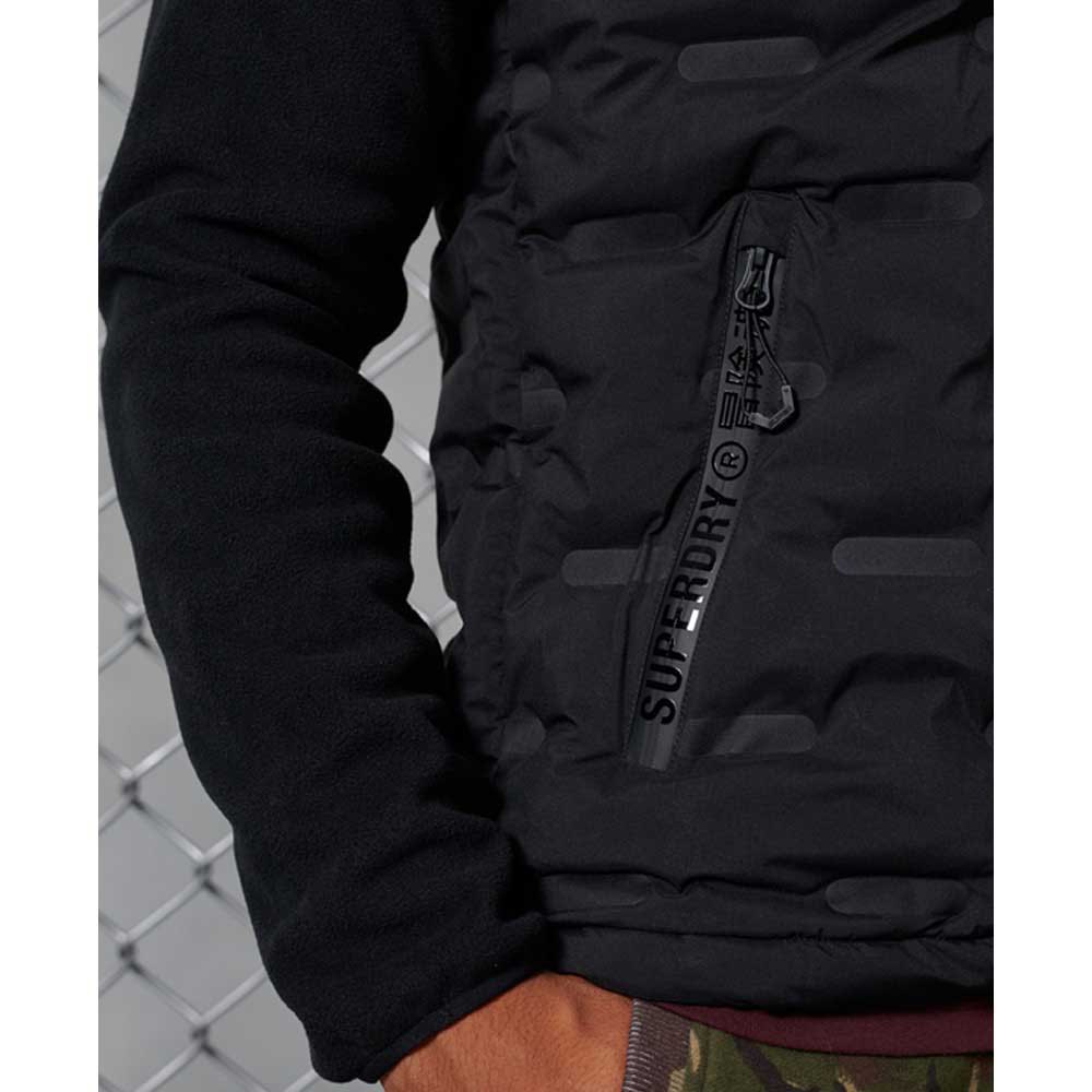 Clothing Superdry Sonic City Hybrid Full Zip Sweatshirt Black
