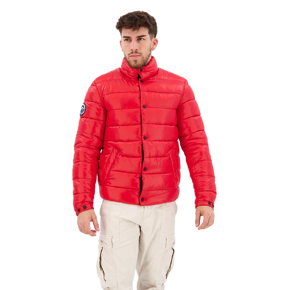 Men Superdry High Shine Quilted Puffer Jacket Red