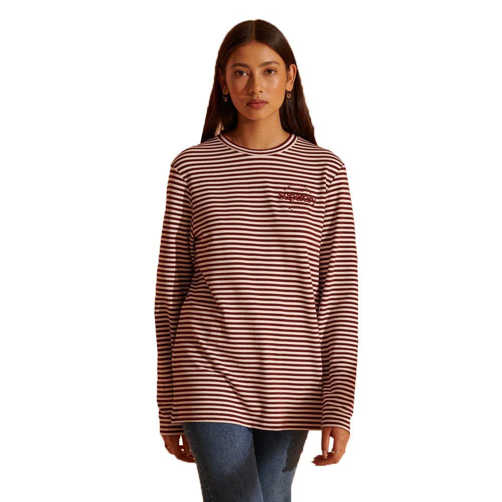Clothing Superdry Stripe Graphic NYC Long Sleeve T-Shirt Red