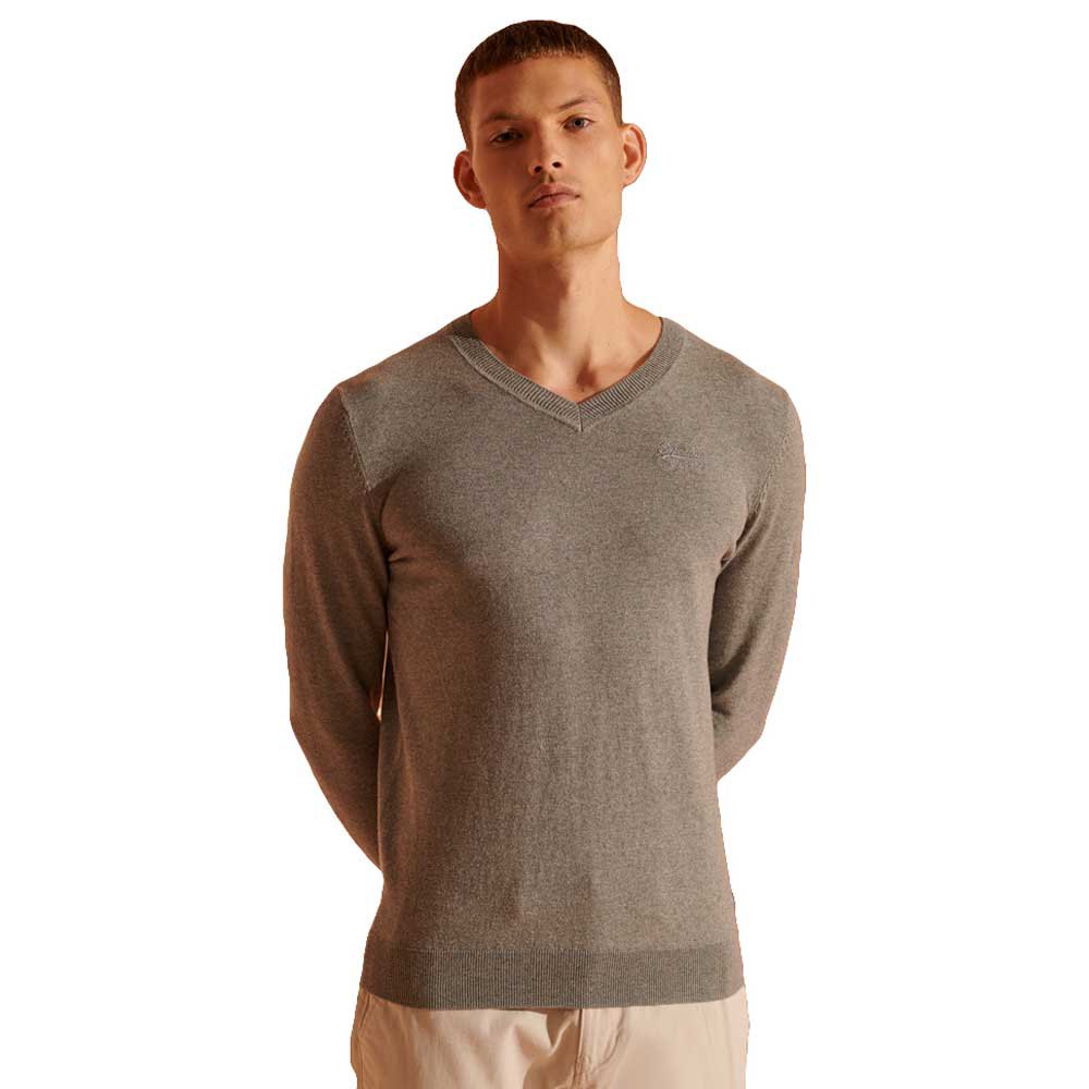 Men Superdry Orange Label Sweater Grey