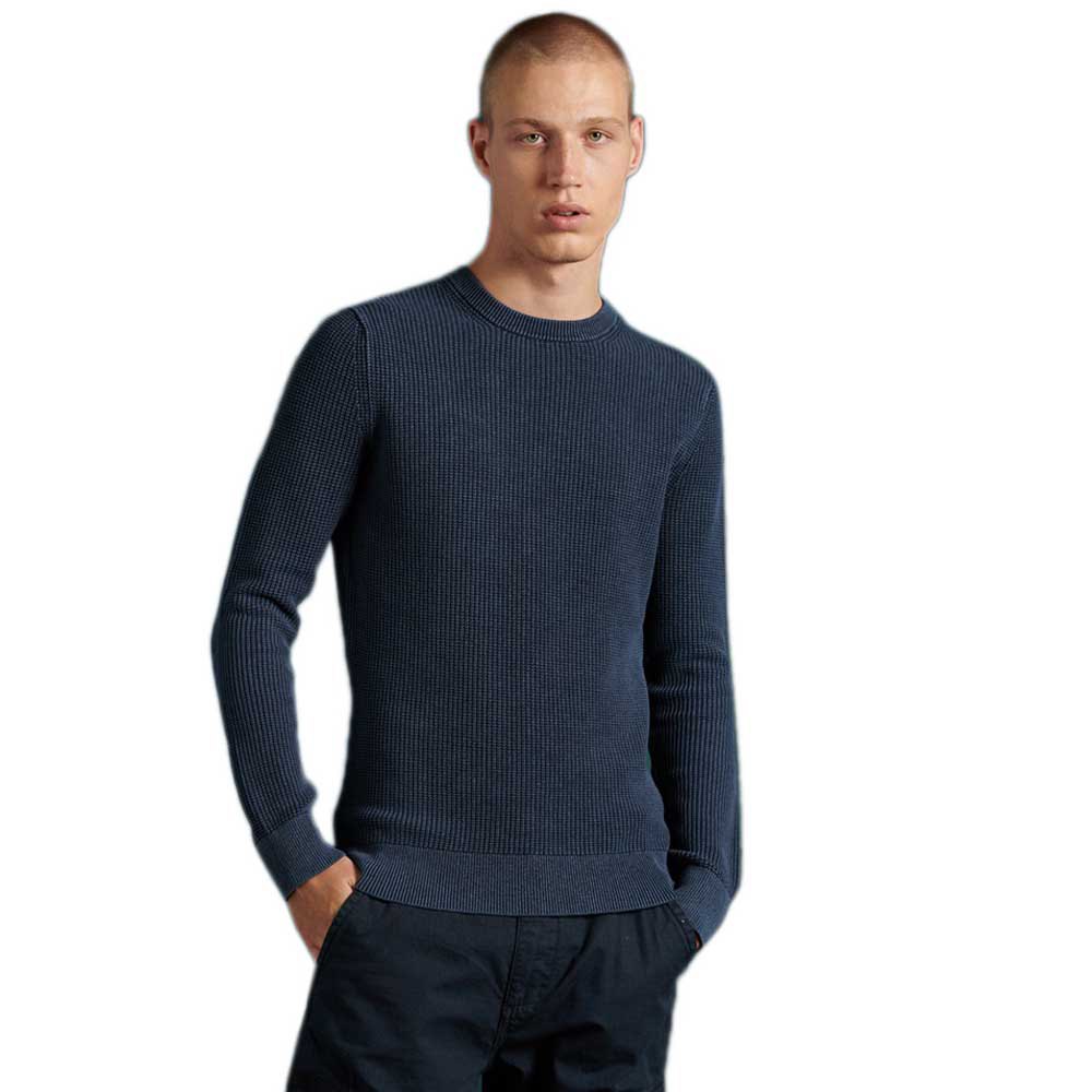 Clothing Superdry Academy Dyed Texture Sweater Blue