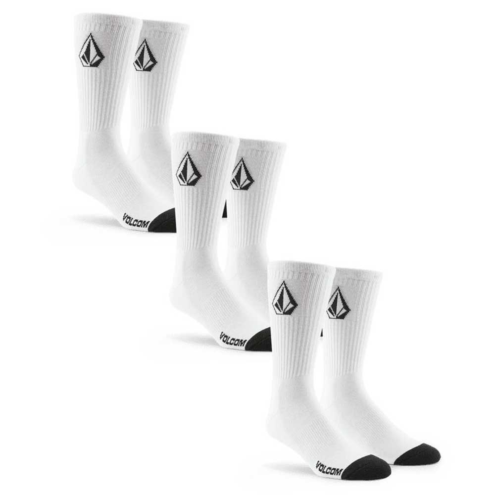 Men Volcom Full Stone Socks 3 Pairs White