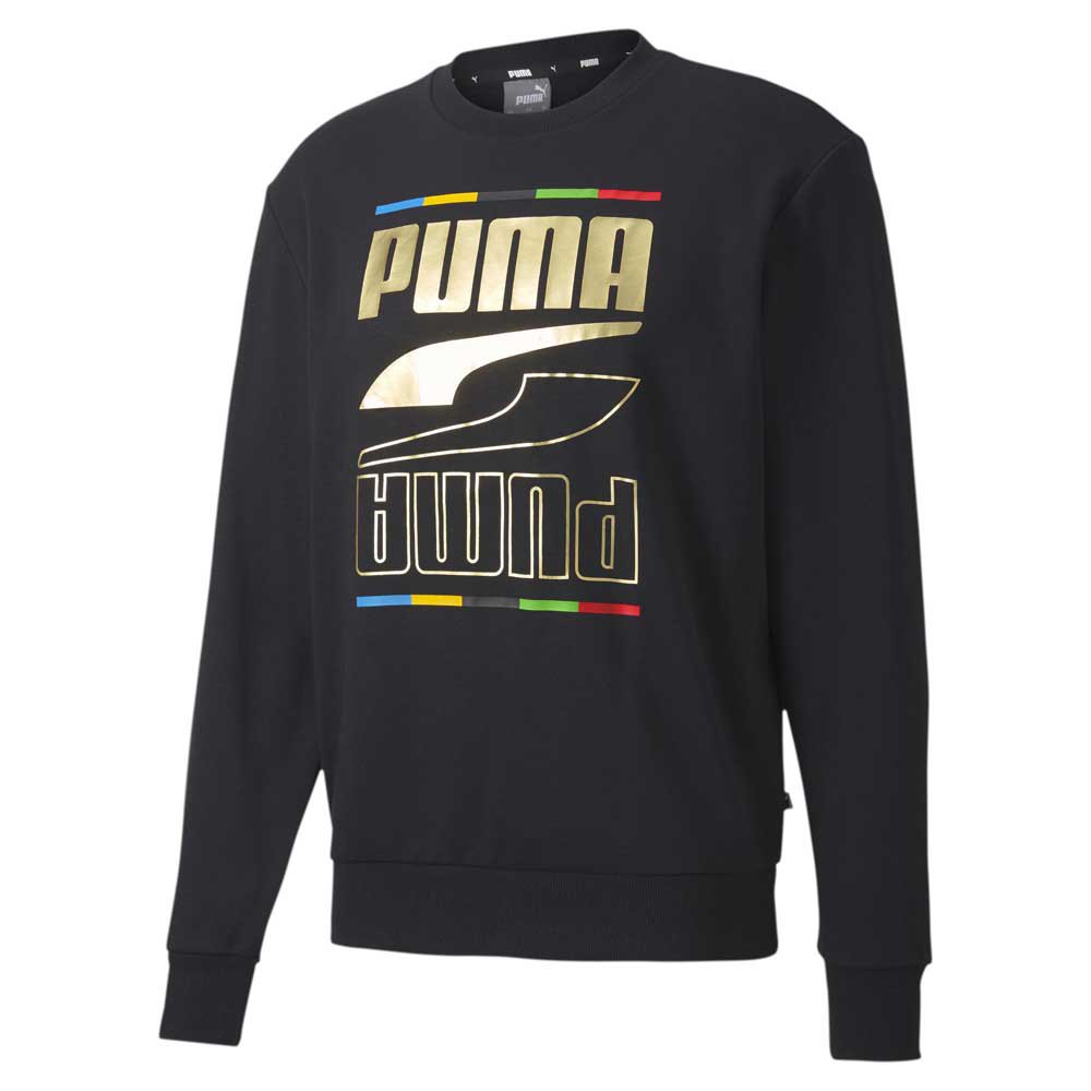 Sweatshirts And Hoodies Puma Rebel Crew 5 Continents Track Sweatshirt Black