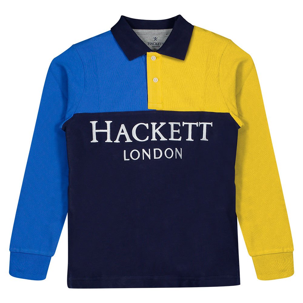 Clothing Hackett HF Split LG Kid Long Sleeve Polo Shirt Grey