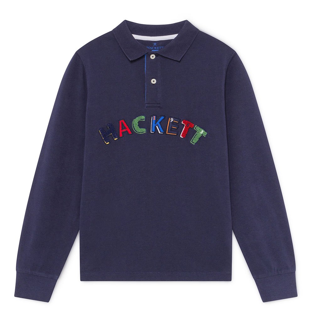 Boy Hackett TTN Muffin PL Youth Long Sleeve Polo Shirt Blue