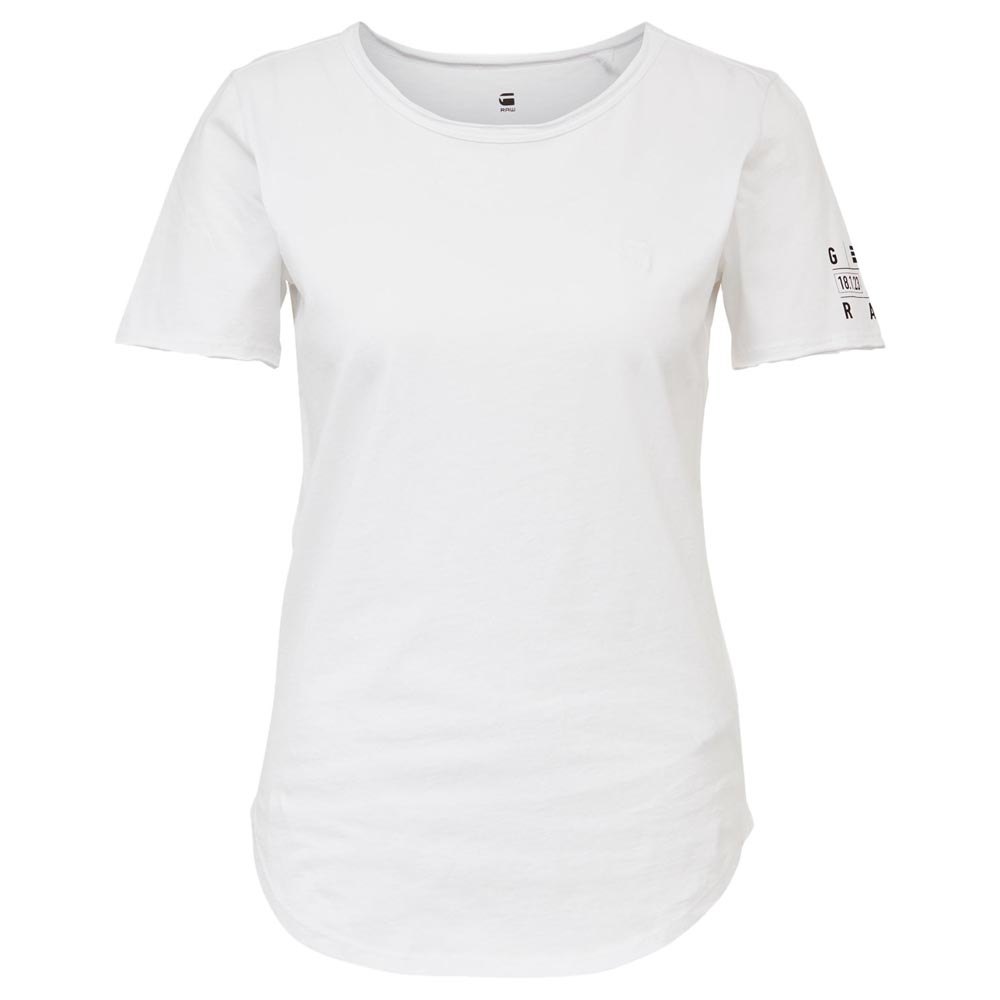 Women Gstar Mysid Optic Slim Short Sleeve T-Shirt White