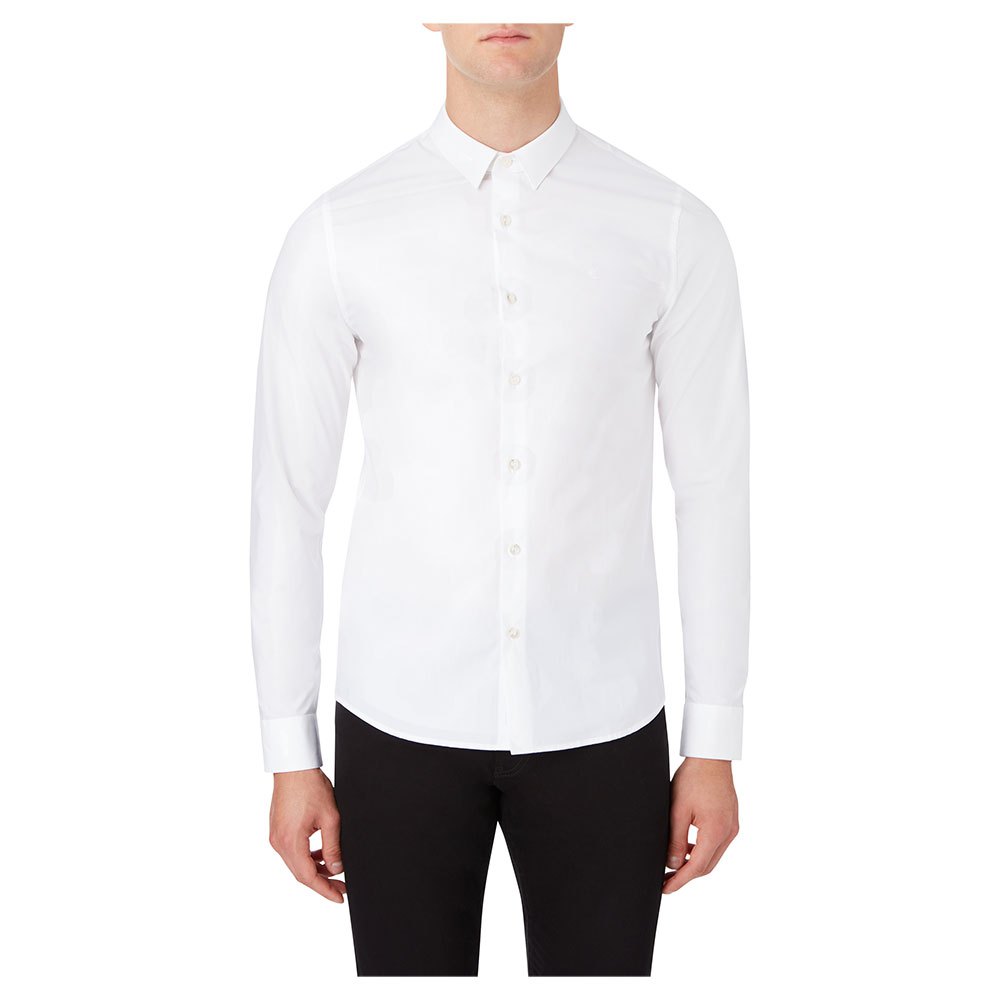 Calvin Klein Chest Logo Slim Stretch Long Sleeve Shirt 