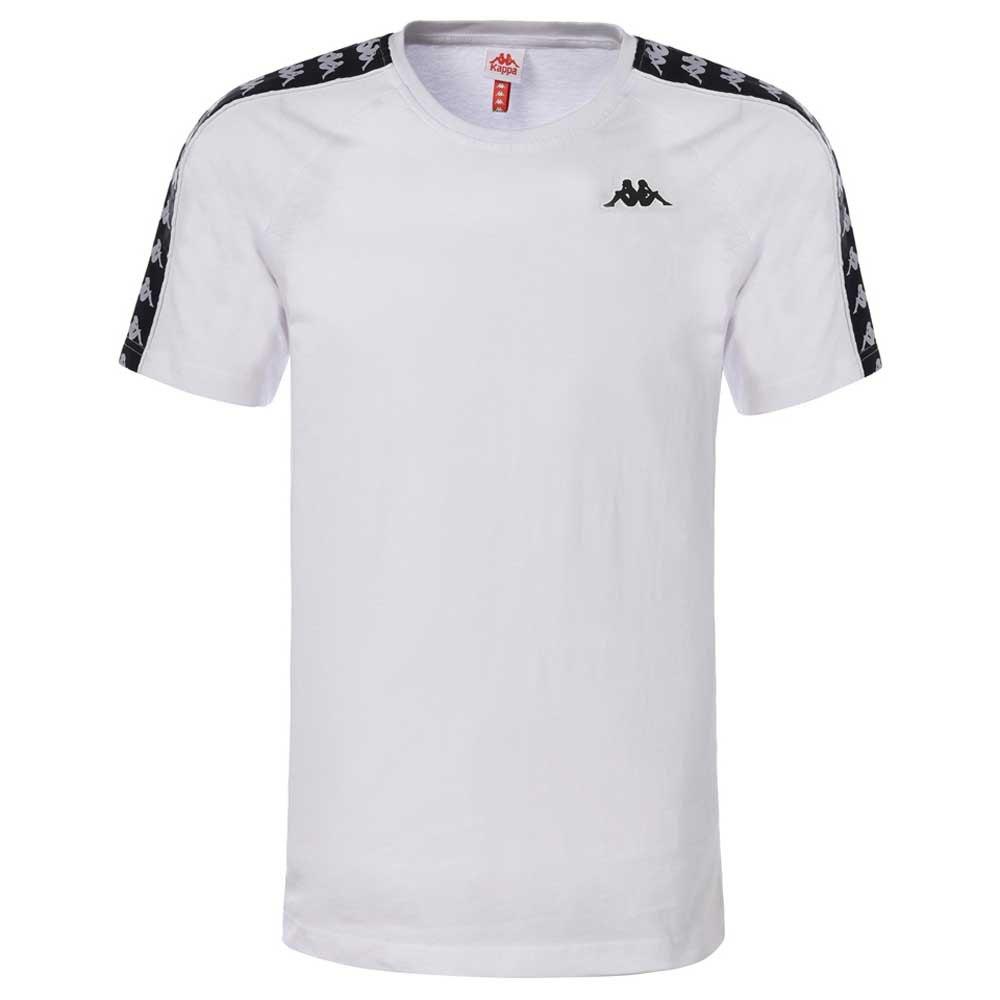 Kappa Coen Slim 222 Banda Crew Neck T-Shirt in Black & Grey & White & Black