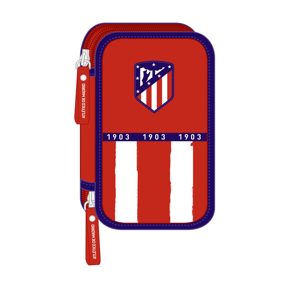 Cases Safta Atletico Madrid Home 20/21 Small Double Filled 28 Pieces Pencil Case Red