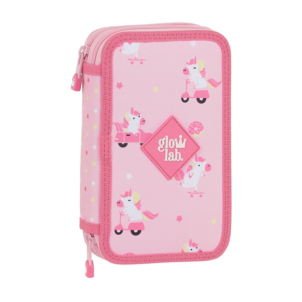 Suitcases And Bags Safta Unicorn Day Small Double Filled 28 Pieces Pencil Case Pink