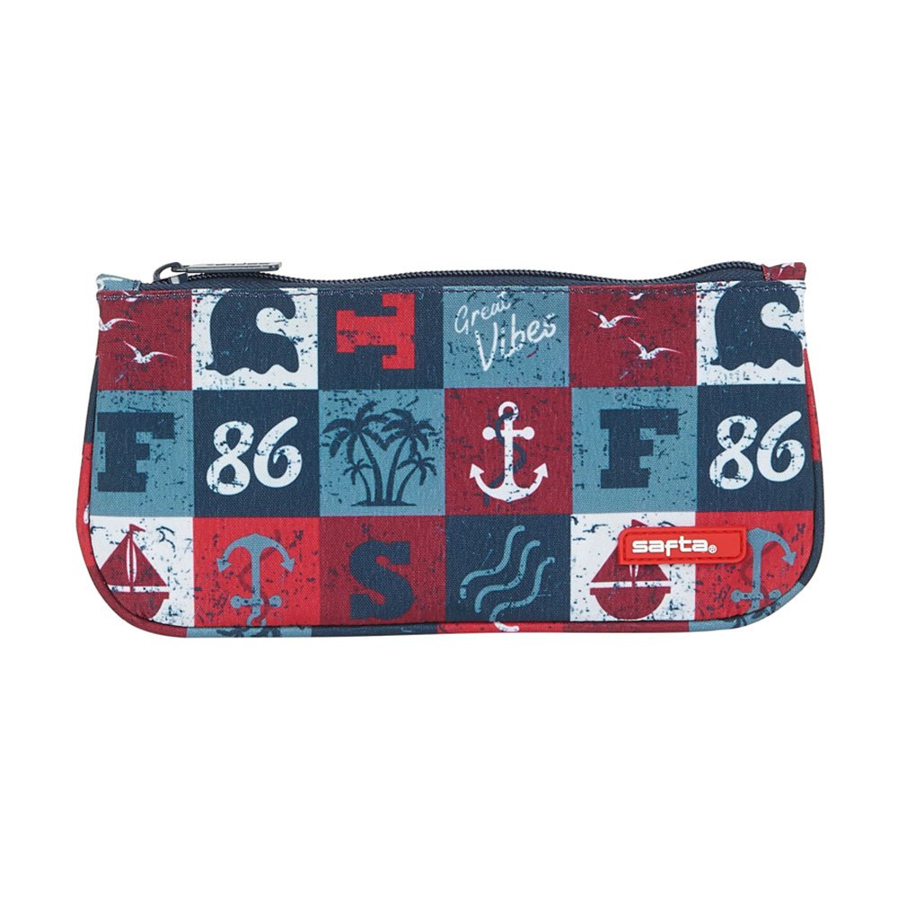 Cases Safta Red Vibes Flat Pencil Case Red