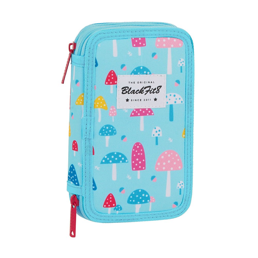 Suitcases And Bags Safta Blackfit8 Mushrooms Small Double Filled 28 Pieces Pencil Case Blue