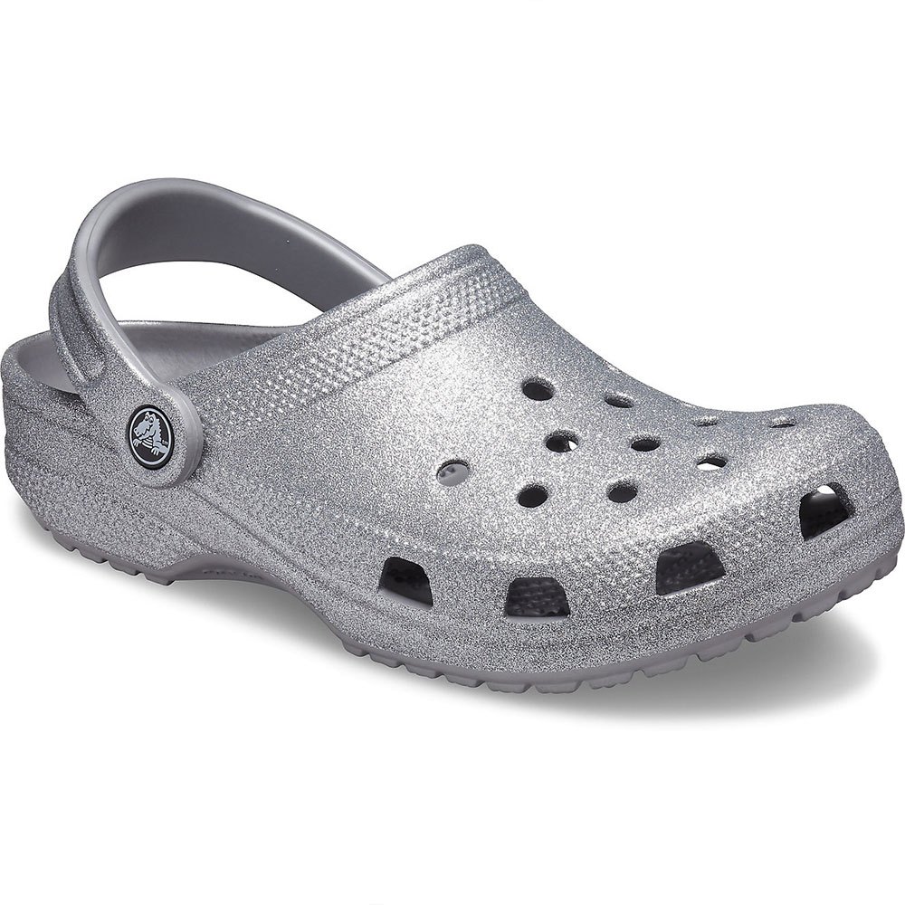 Shoes Crocs Classic Glitter Clogs Silver