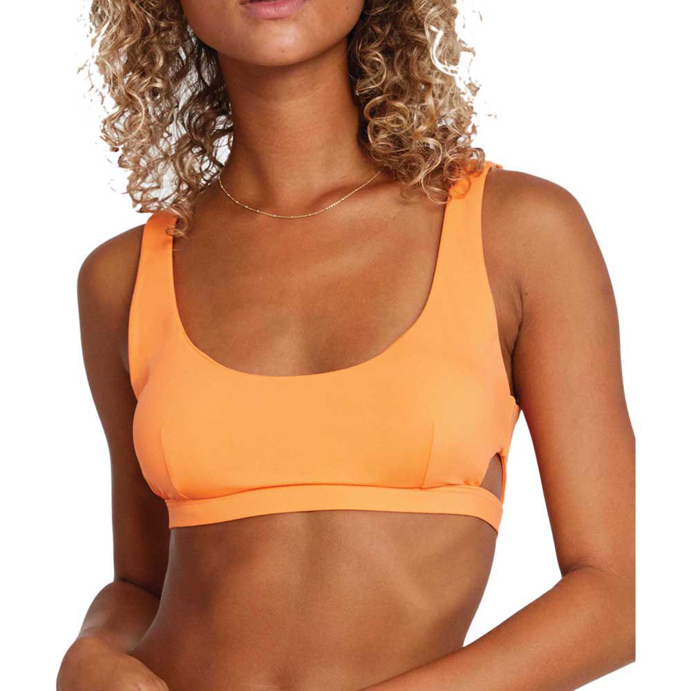 Women Rvca Solid Bralette Bikini Top Orange