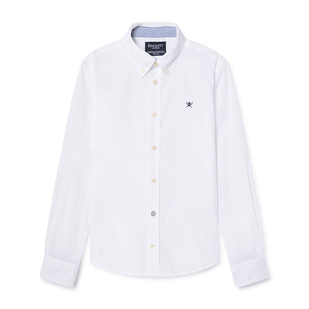 Boy Hackett Plain Poplin Boy Long Sleeve Shirt White