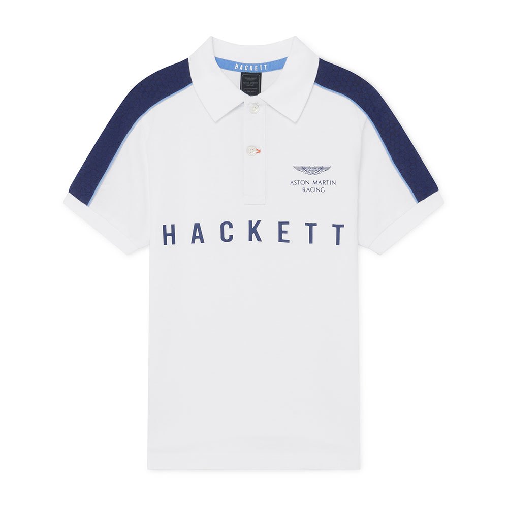 Boy Hackett AMR Shoulder Panel Youth Short Sleeve Polo Shirt White