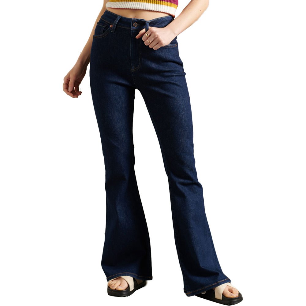 Women Superdry High Rise Skinny Flare Jeans Blue