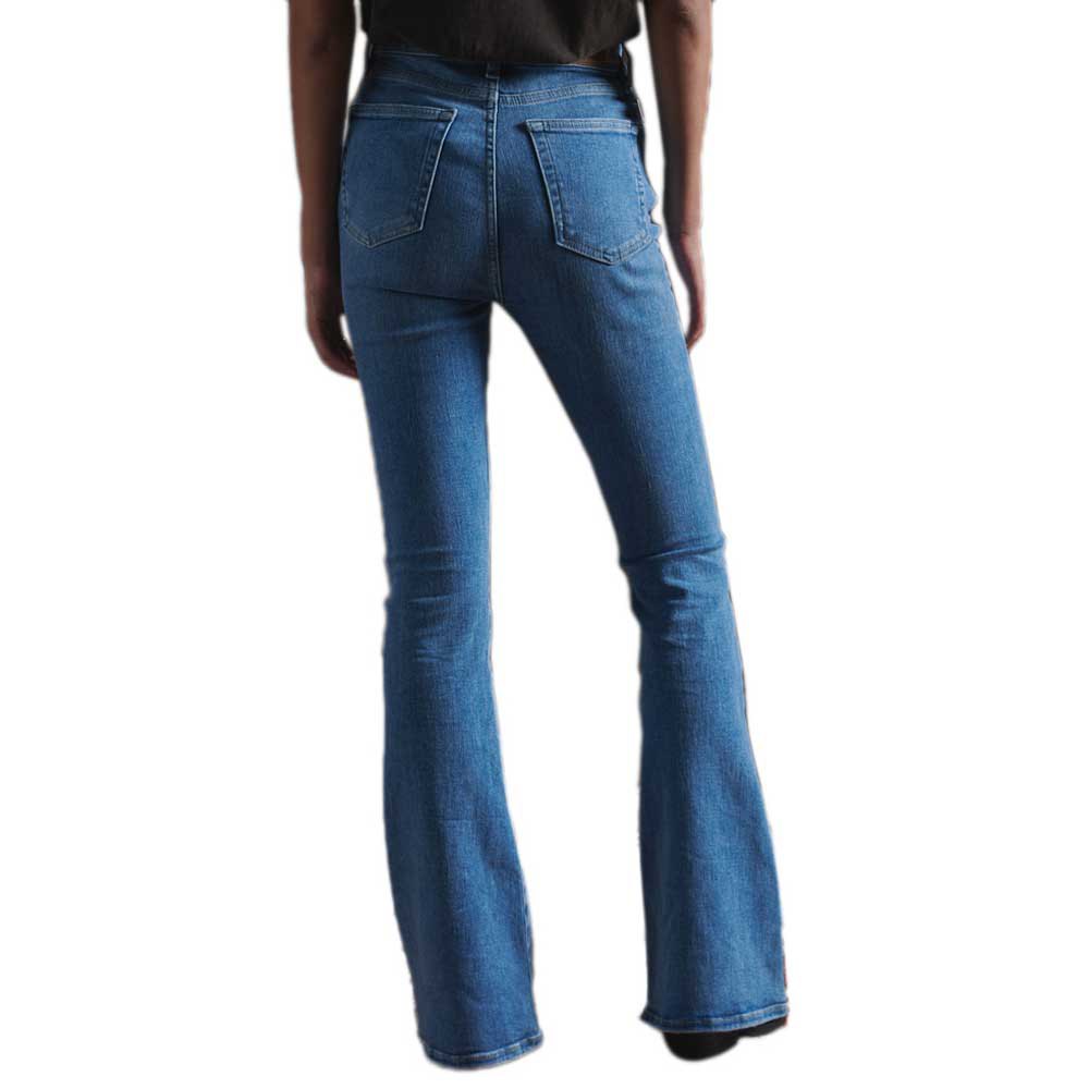 Pants Superdry High Rise Skinny Flare Jeans Blue