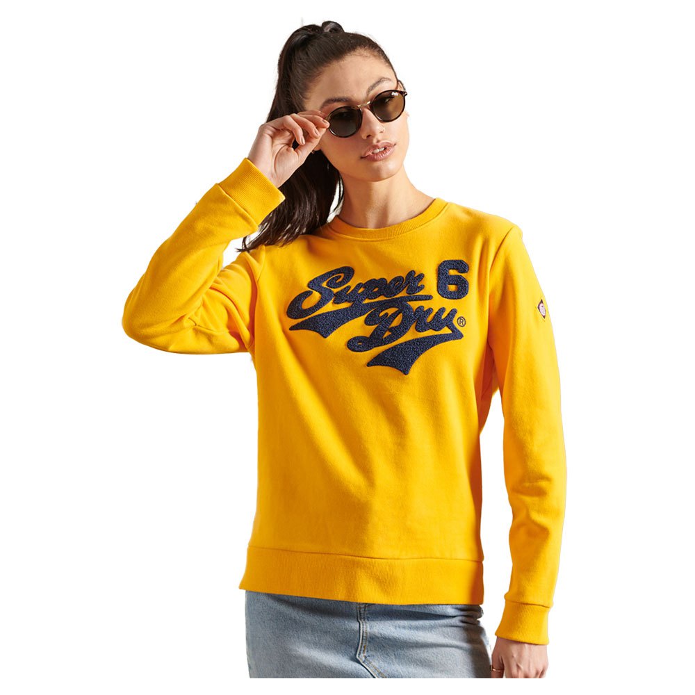 Sweatshirts And Hoodies Superdry College Chenille Standard Crew Sweatshirt Yellow