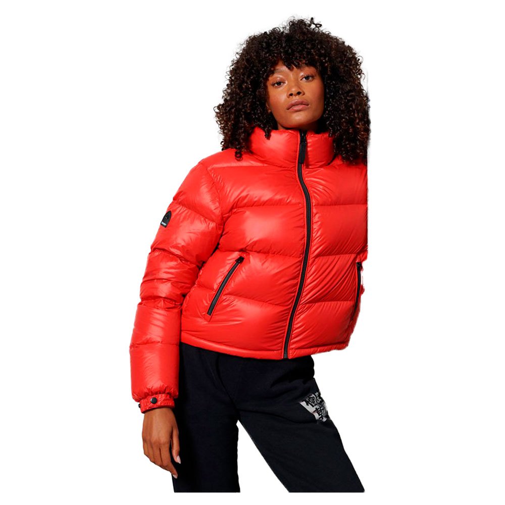 Femme Superdry Manteau Luxe Alpine Down Padded Risk Red