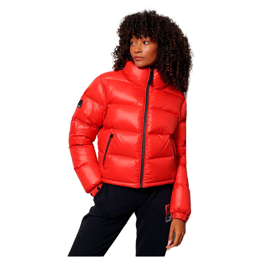 Women Superdry Luxe Alpine Down Padded Coat Red