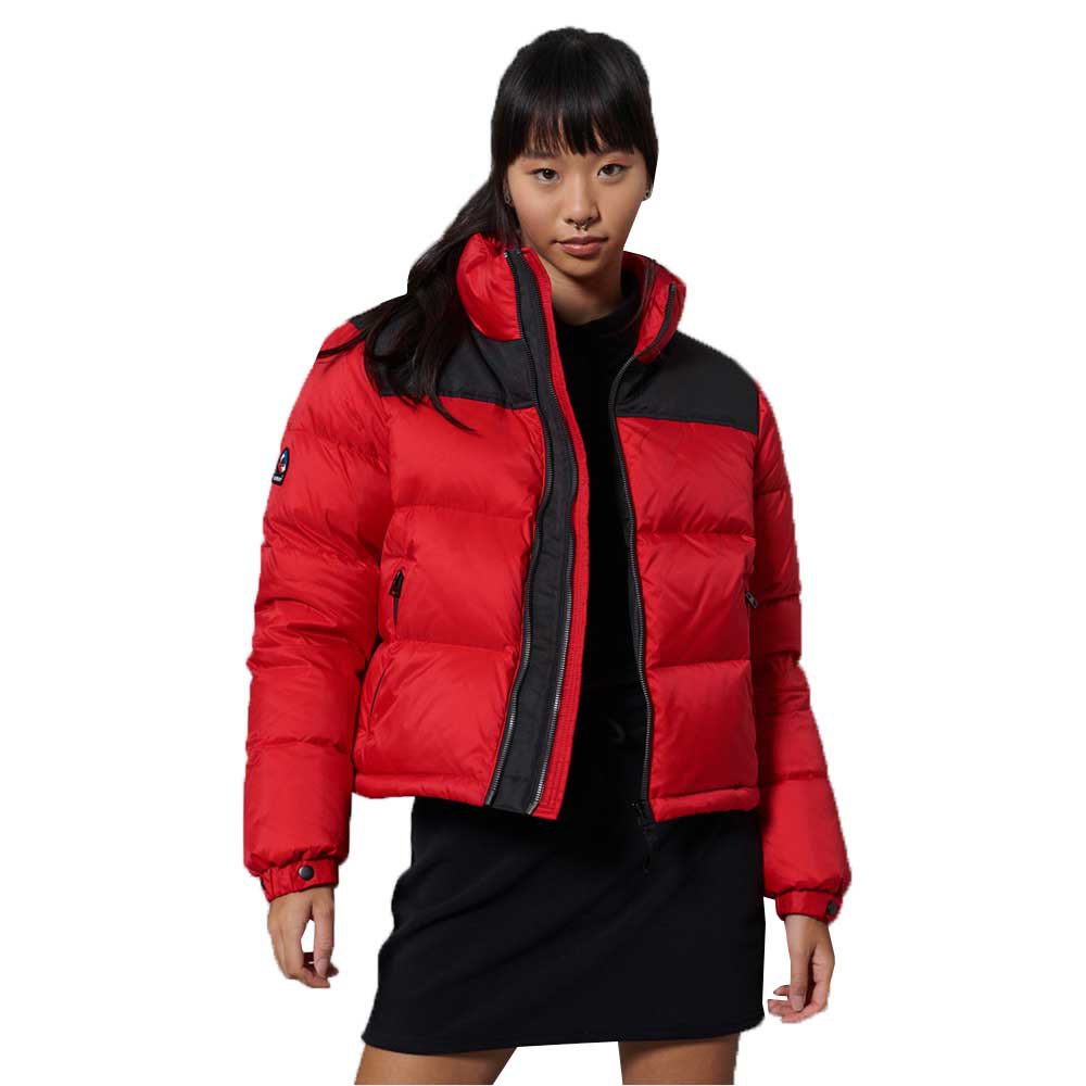 Femme Superdry Manteau Sportstyle Code Down Puffer High Risk Red