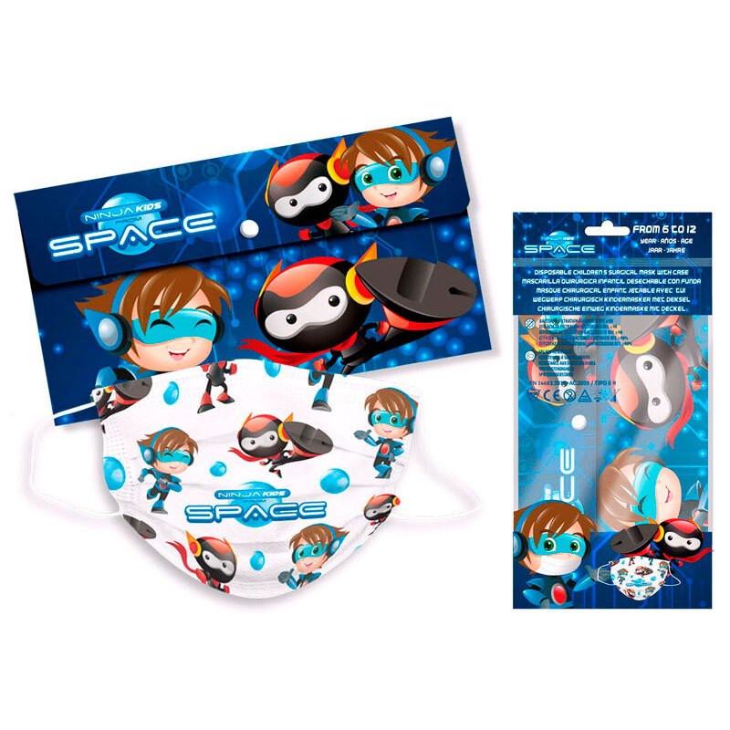 Kid Kids Licensing Space Set 5 Disposable Childrens Surgical With Case Face Mask Multicolor