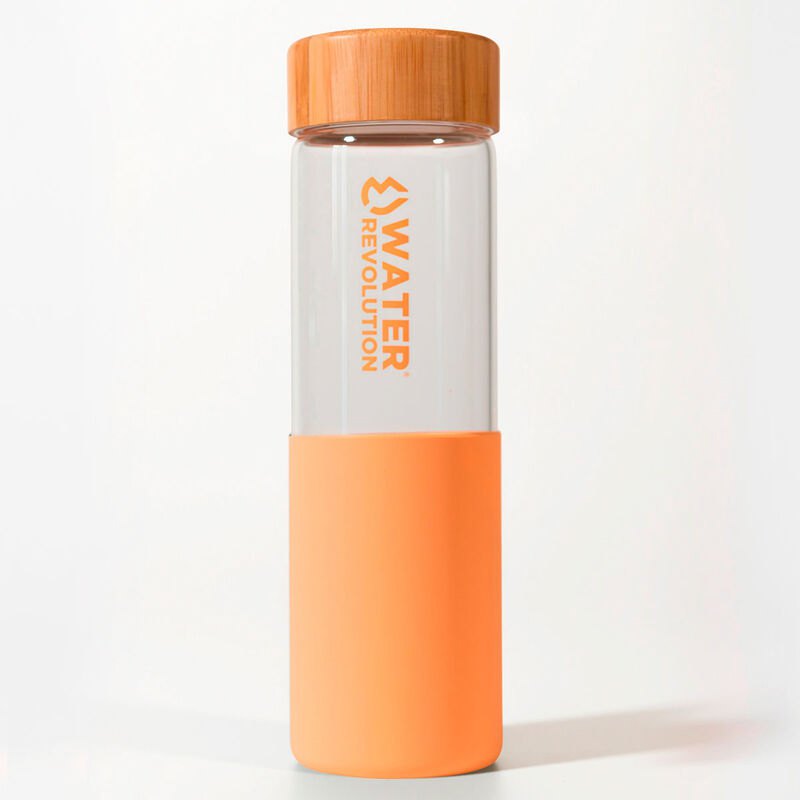 Kid Water Revolution Glass Silicone Bottle 660ml Orange