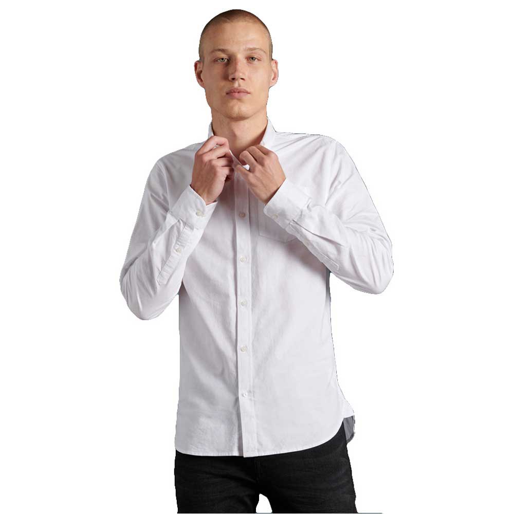 Shirts Superdry Classic University Oxford Long Sleeve Shirt White