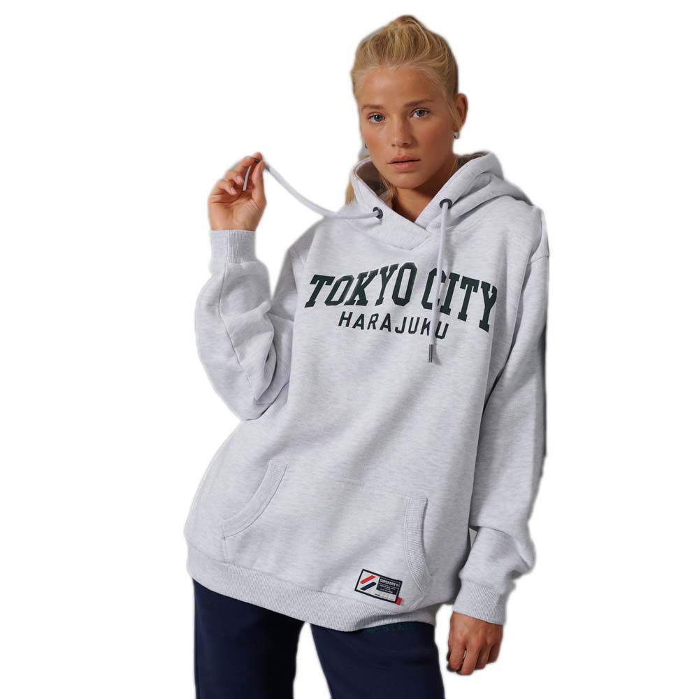 Femme Superdry Sweat à Capuche City College Oversized Ice Marl
