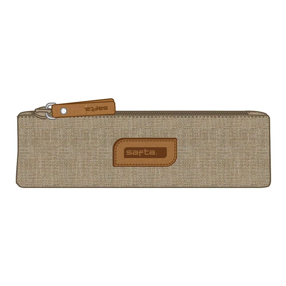 Suitcases And Bags Safta Sand Narrow Pencil Case Beige