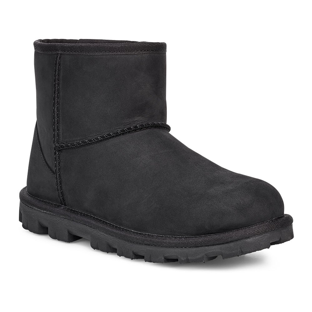 Women Ugg Essential Mini Leather Classic Boots Black
