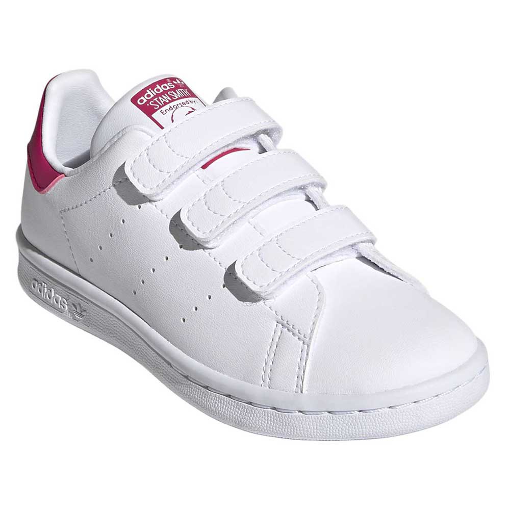 Chaussures adidas originals Baskets Velcro Enfant Stan Smith CF Ftwr White / Ftwr White / Bold Pink