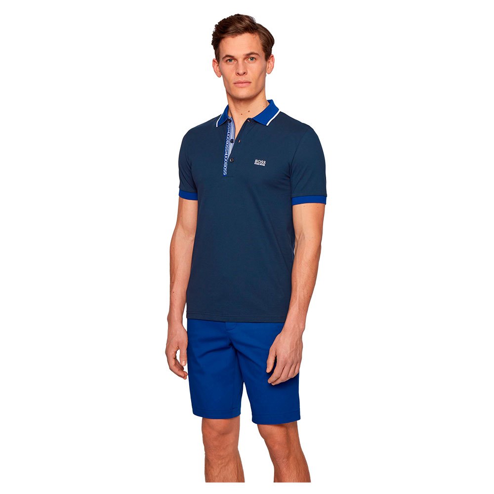 Men BOSS Paule Short Sleeve Polo Shirt Blue