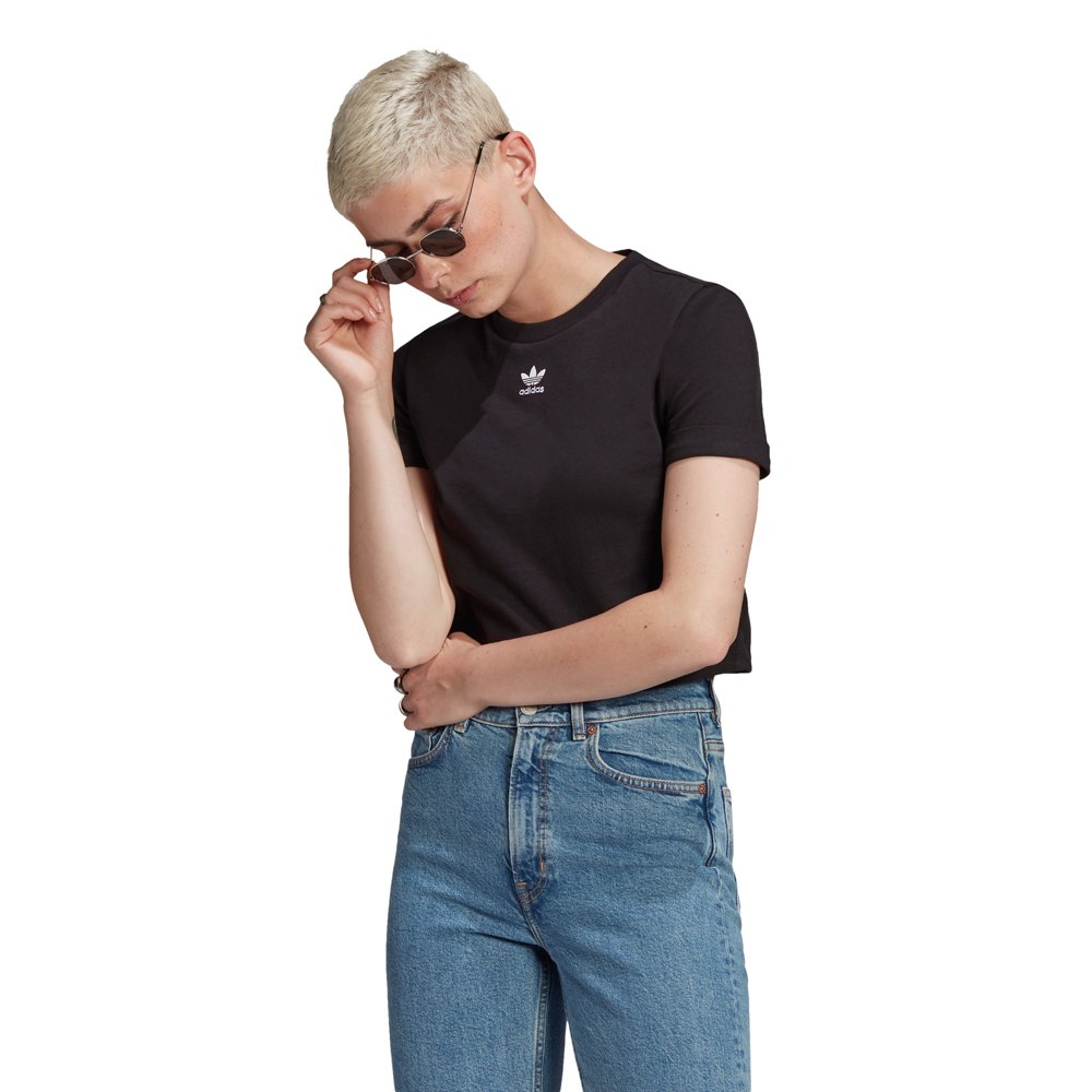 Women adidas originals Adicolor Crop Short Sleeve T-Shirt Black