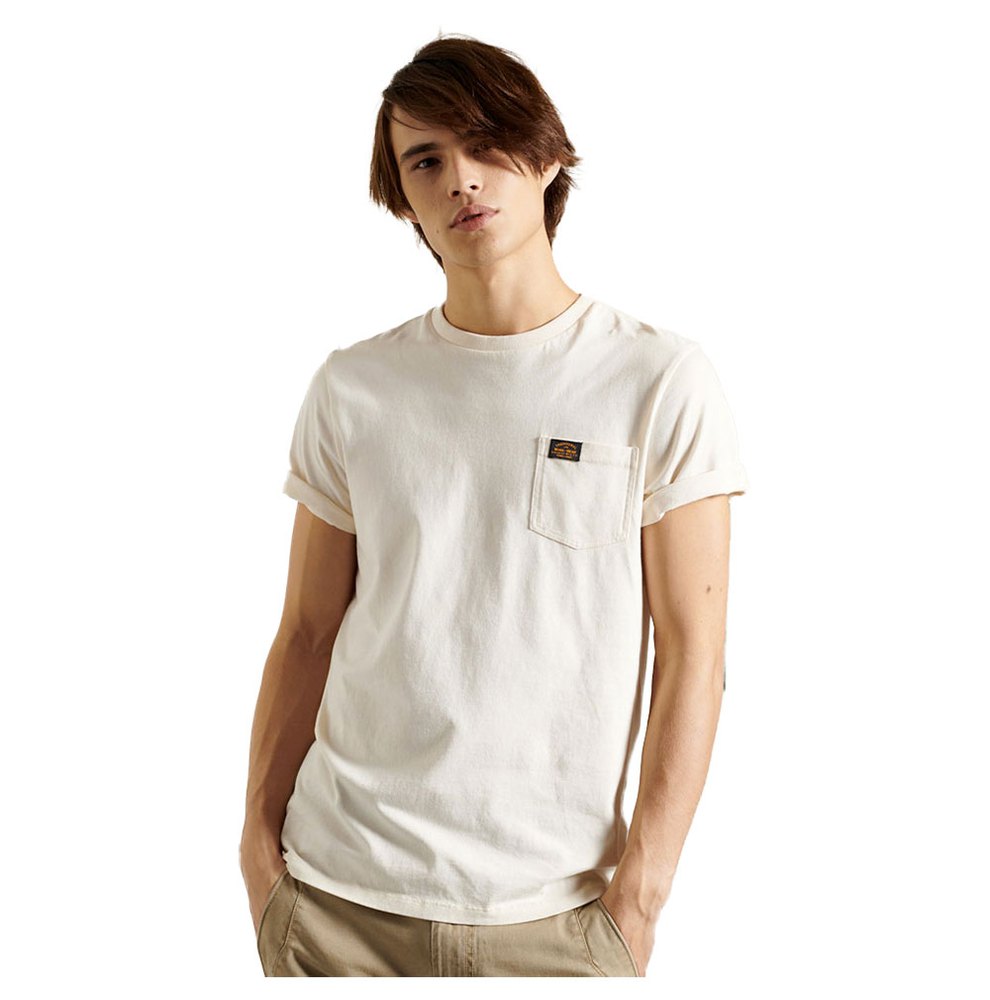 Men Superdry Workwear Pocket Short Sleeve T-Shirt White