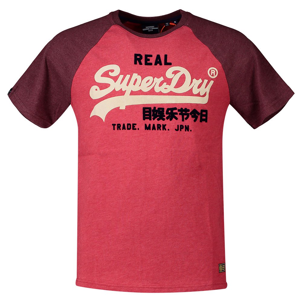 Clothing Superdry Vintage Logo Duo Raglan 220 Short Sleeve T-Shirt Red