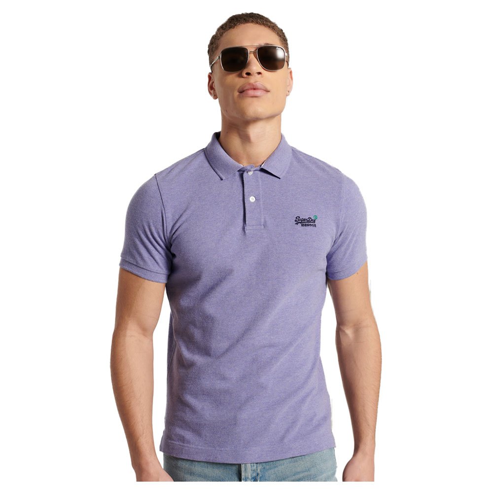 Polo shirts Superdry Classic Pique Organic Cotton Short Sleeve Polo Shirt Purple