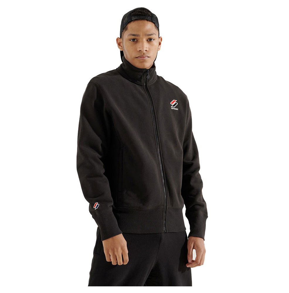 Clothing Superdry Sportstyle Essential Track Full Zip Sweatshirt Black