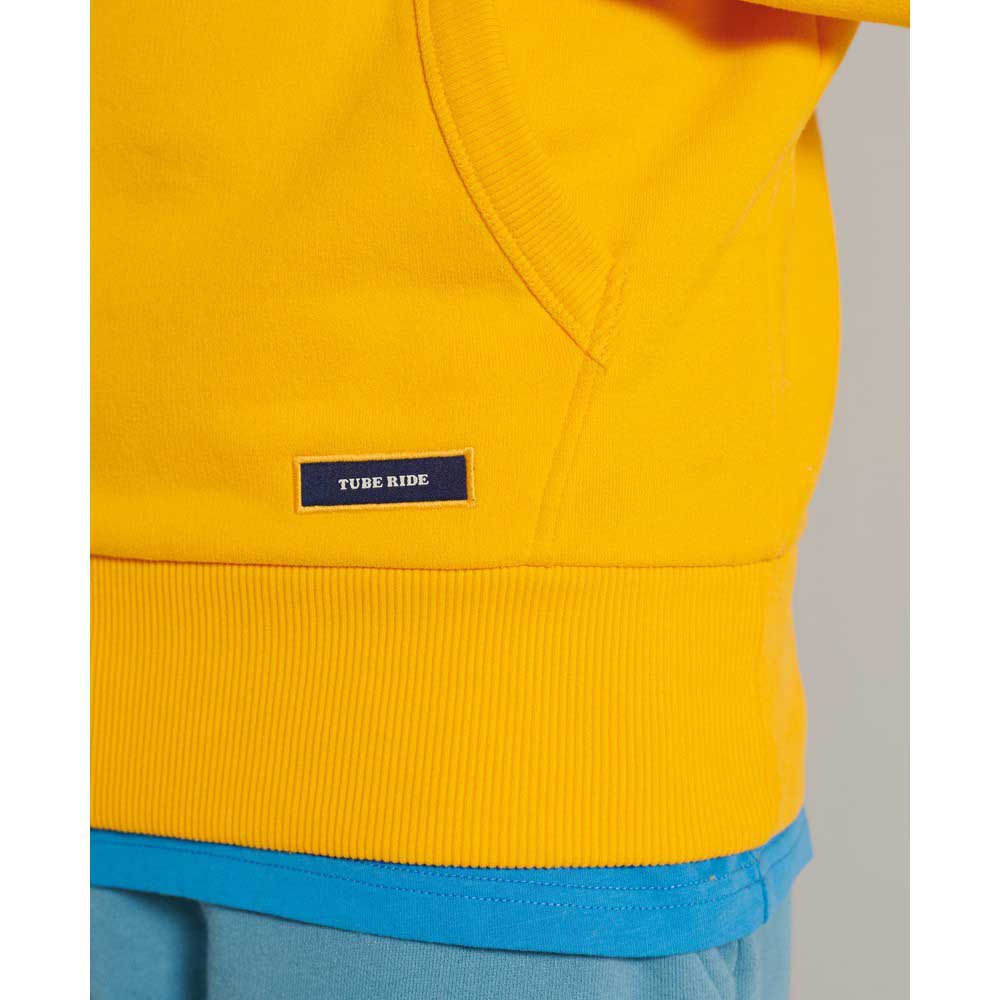 Clothing Superdry Vintage Logo Stripe Brushback Hoodie Yellow