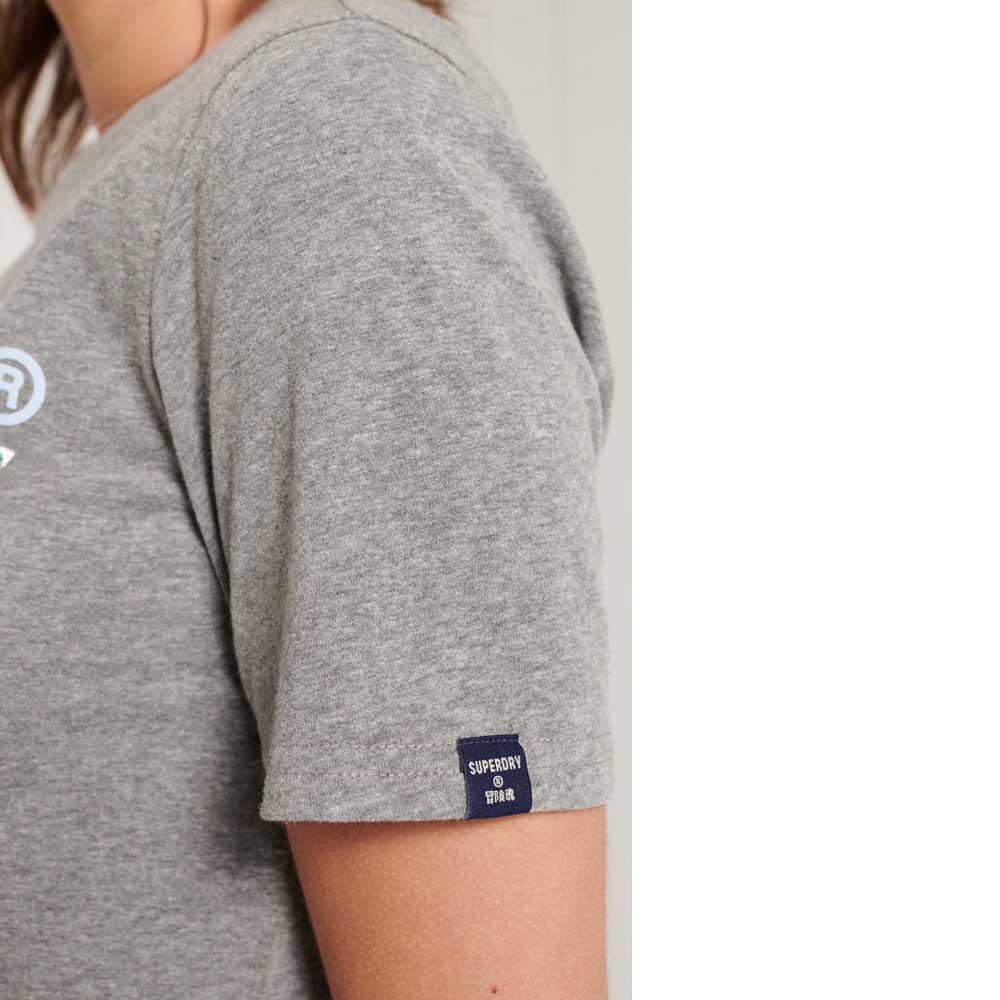 Women Superdry Vintage Logo Infill Short Sleeve T-Shirt Grey