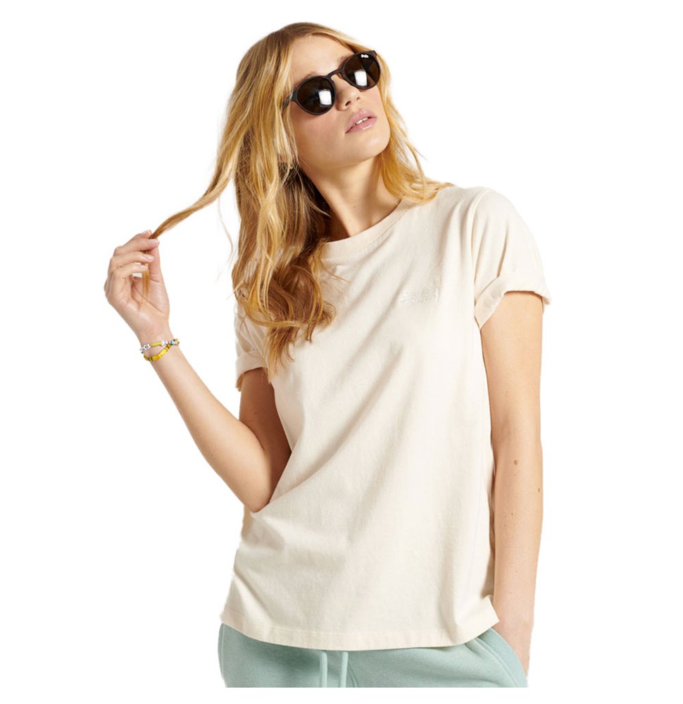 Women Superdry Orange Label Classic Short Sleeve T-Shirt Beige