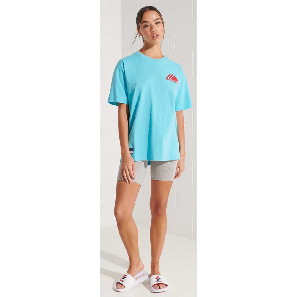 Women Superdry Mountain Sport Mono Mini Short Sleeve T-Shirt Blue