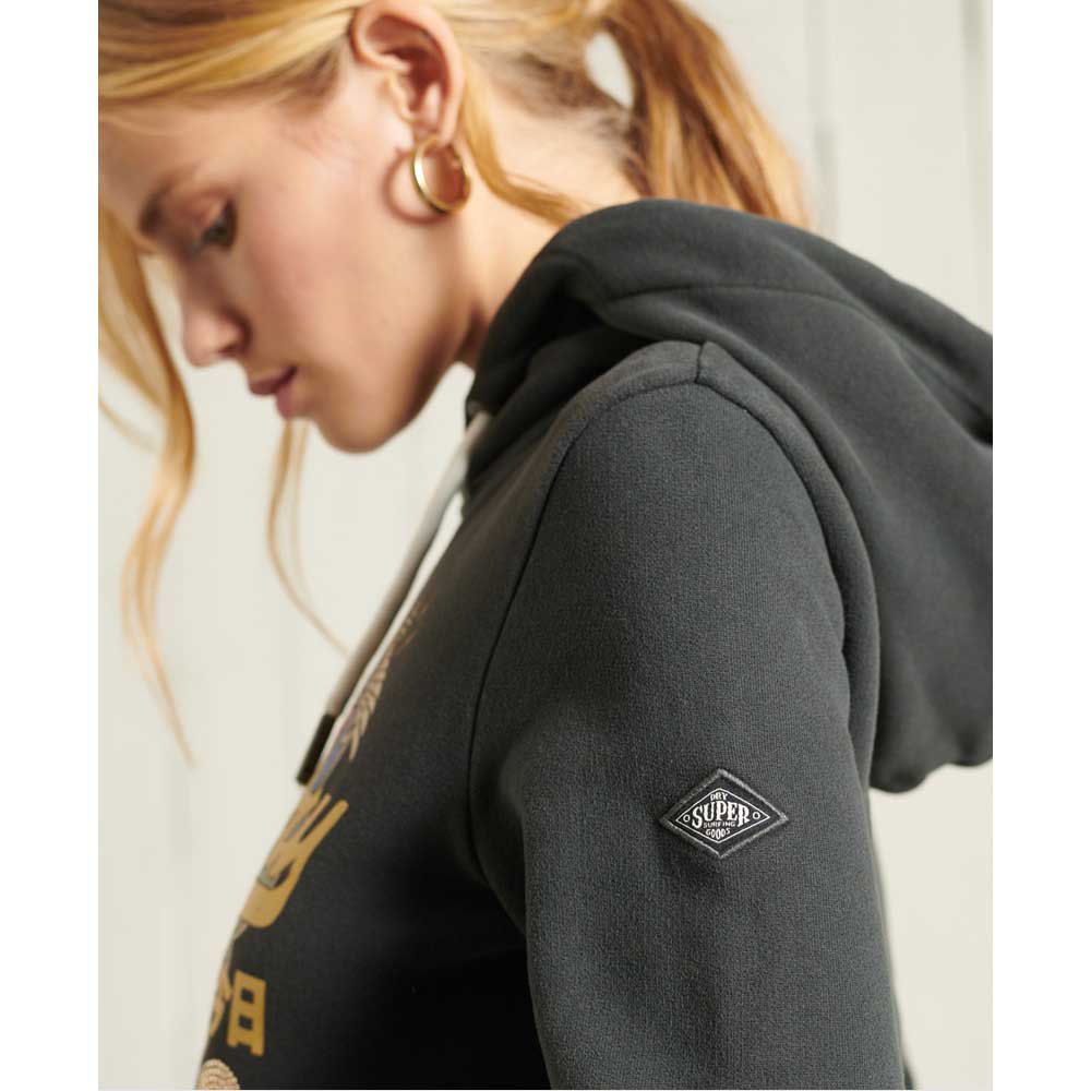 Sweatshirts Superdry Sweat à Capuche Vintage Logo Itago Washed Black