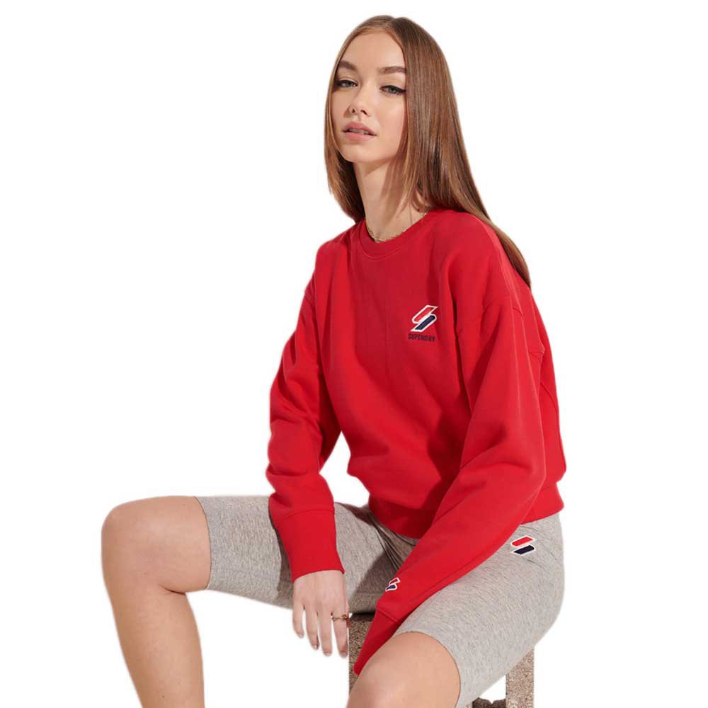 Femme Superdry Sweat-shirt Sportstyle Essential Crew Risk Red