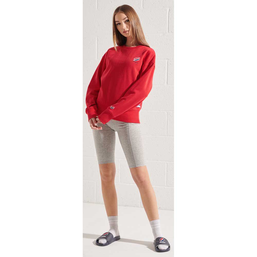 Femme Superdry Sweat-shirt Sportstyle Essential Crew Risk Red